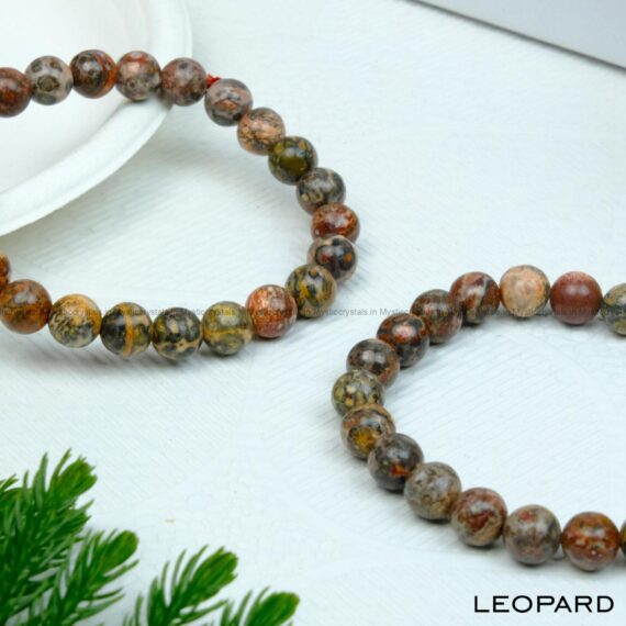 Leopard Print Jasper Crystal Bracelet