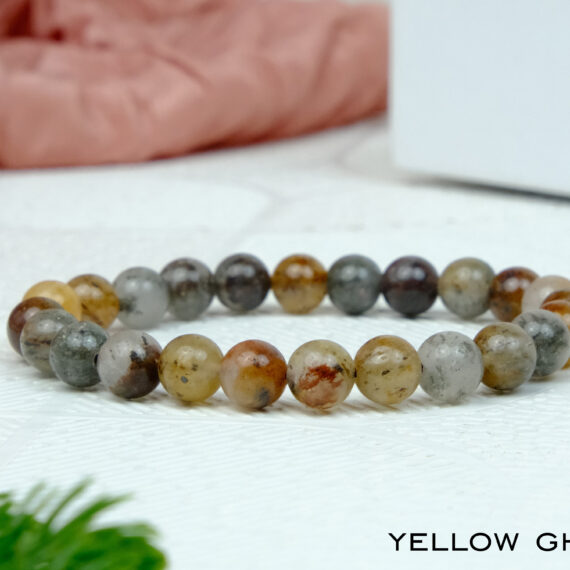 Natural Yellow Ghost Quartz Crystal Bracelet