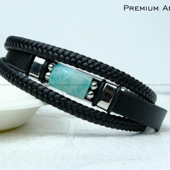 Amazonite Leather Strap Bracelet
