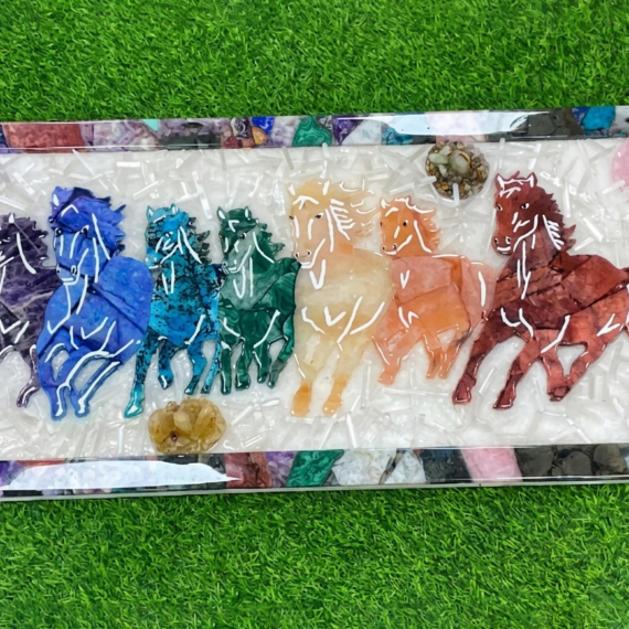 7 Chakra Crystal Running Horses Wall Hanging