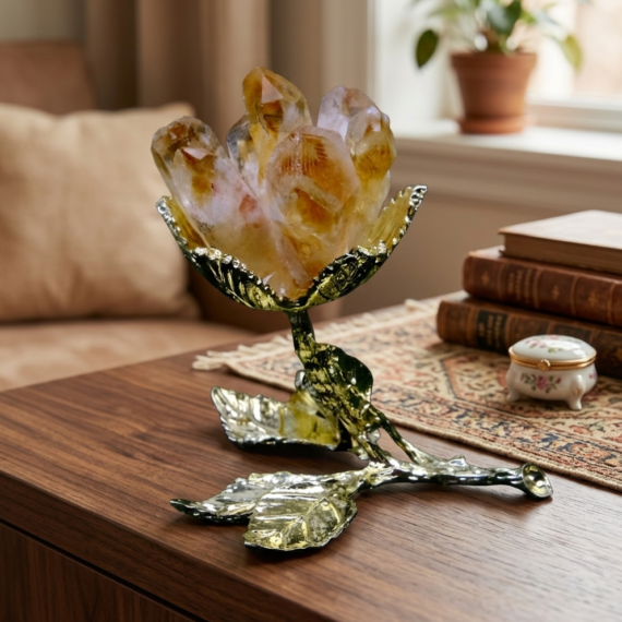 Natural Citrine Cluster Flower