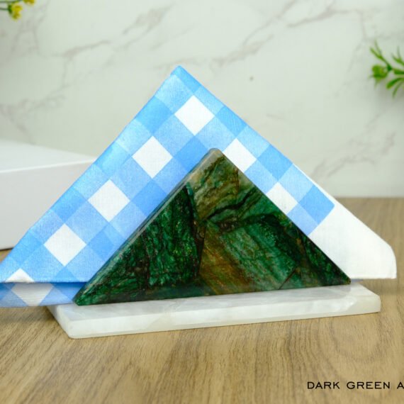 Dark Green Aventurine Crystal Napkin Holder