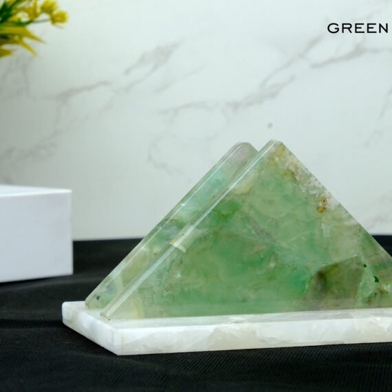 Green Fluorite Crystal Napkin Holder