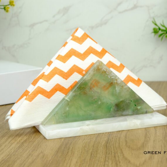 Green Fluorite Crystal Napkin Holder