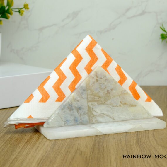 Rainbow Moonstone Crystal Napkin Holder