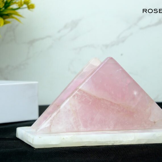 Rose Quartz Crystal Napkin Holder