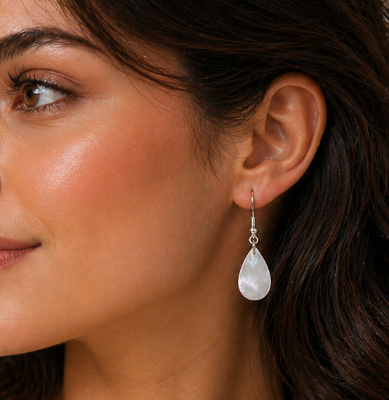White Mother of Pearl Earring