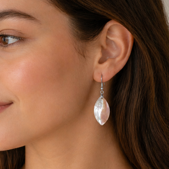 Pink & White Mother of Pearl Earrings