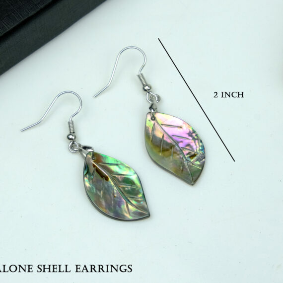 Natural Abalone Shell Leaf Shape Earrings
