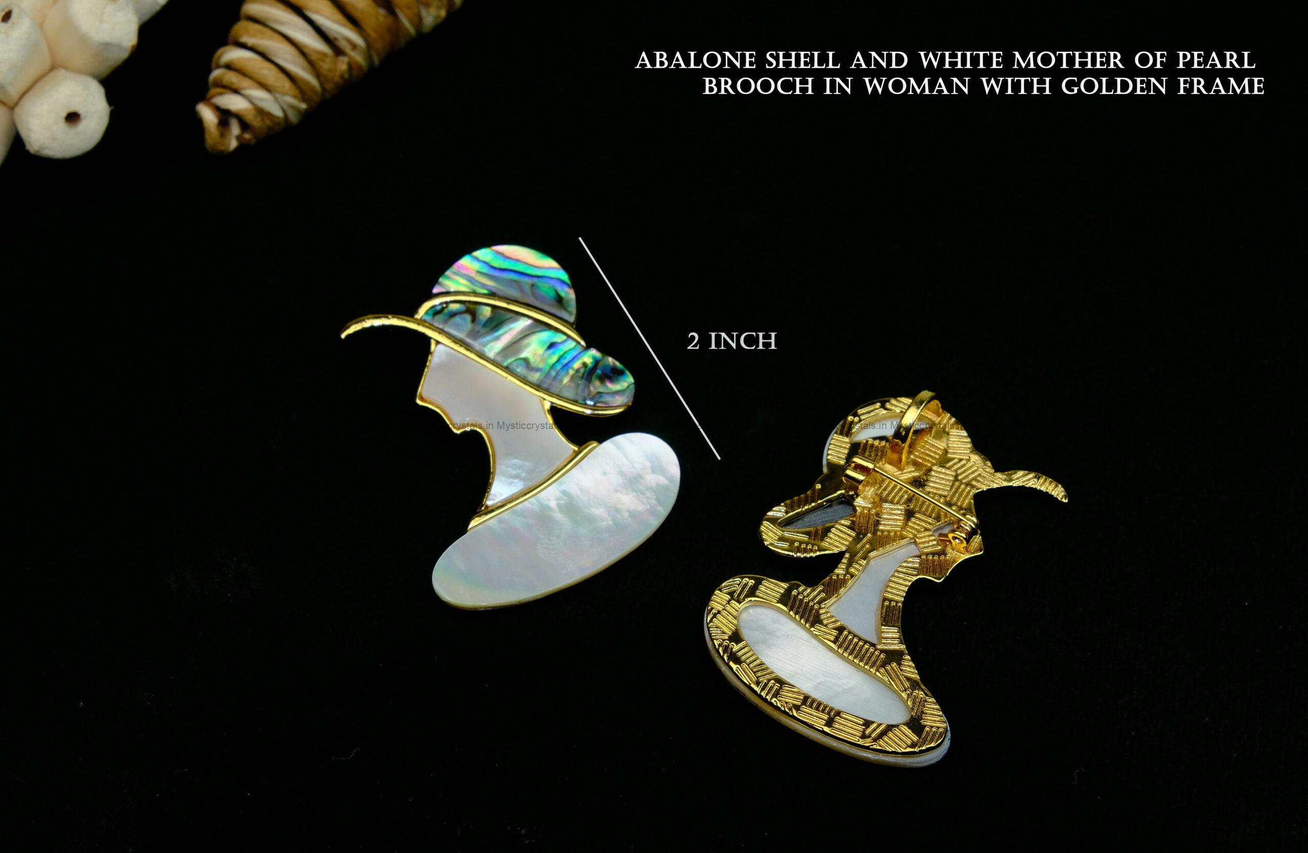 Abalone and White Mother of Pearl Brooch in Women Shape