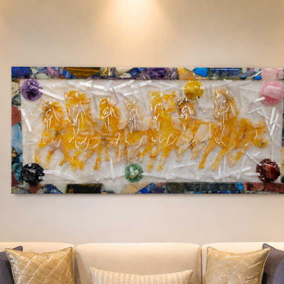 Citrine Seven Horses Wall hanging