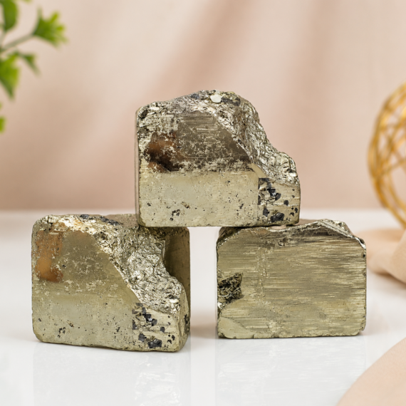 Golden Pyrite Raw Crystal Cubes
